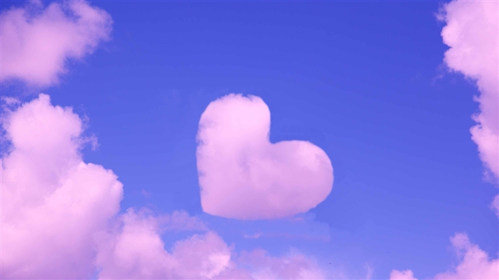 Pink Heart Cloud Mac Wallpaper