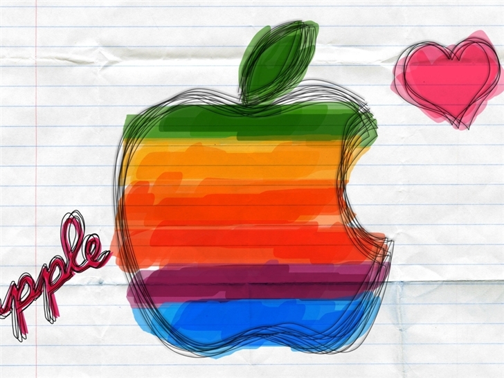 Colourful Apple logo Mac Wallpaper