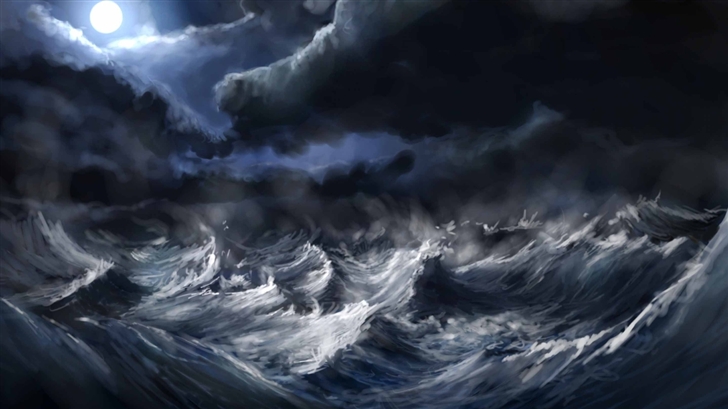 Stormy Sea Painting Mac Wallpaper