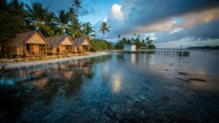 Bungalows On The Reef French Polynesia Mac Wallpaper