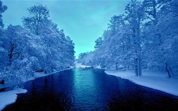 Cold Blue Winter River All Mac wallpaper