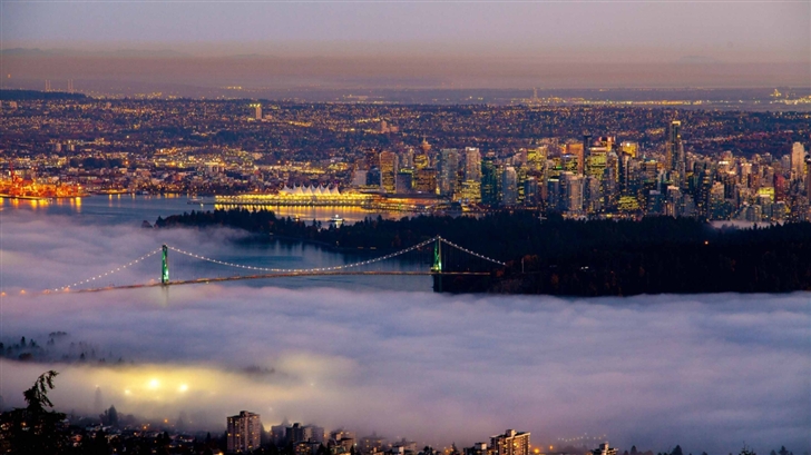 Vancouver Fog City Mac Wallpaper