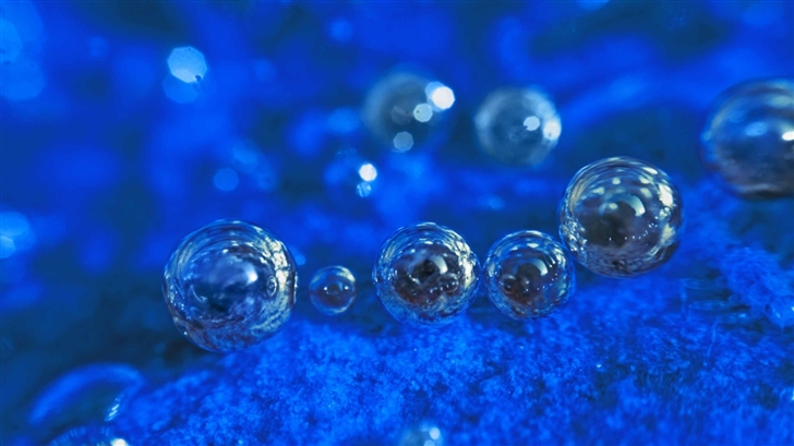 Dark Blue Background With  Bubbles Mac Wallpaper