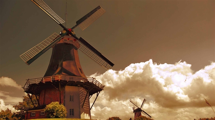 Windmills In The Netherlands Mac Wallpaper