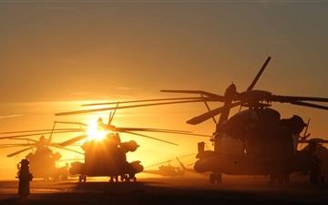 Helicopters At Sunset All Mac wallpaper