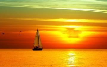 Sailing Boat At Sunset All Mac wallpaper