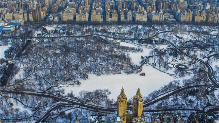Central Park Winter Aerial Mac Wallpaper