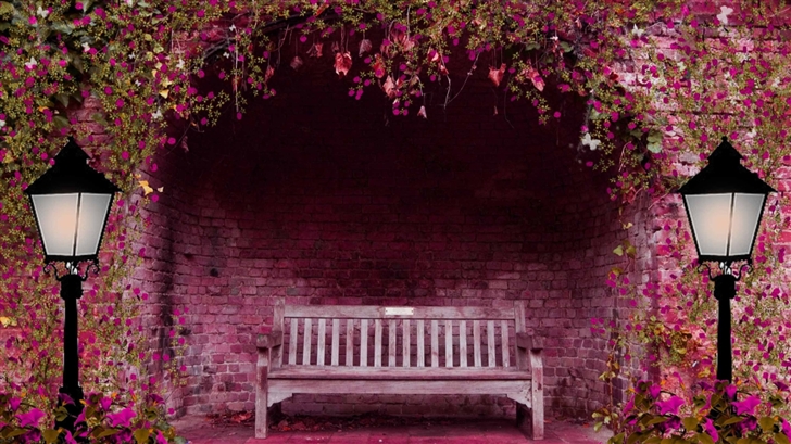 Romantic Bench Mac Wallpaper