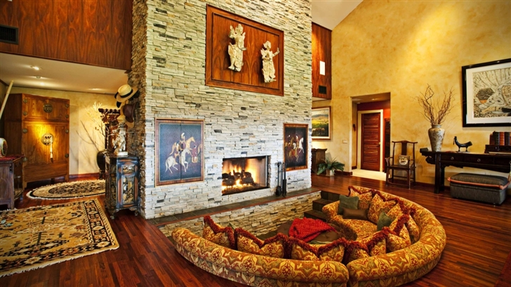 Room With Fireplace Mac Wallpaper