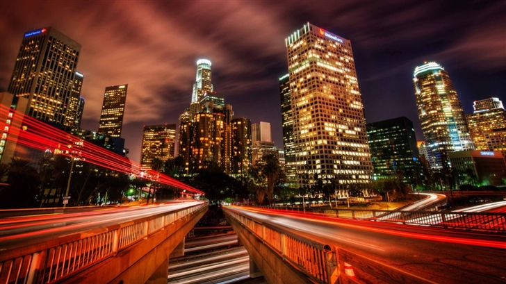 Downtown Los Angeles At Night Mac Wallpaper