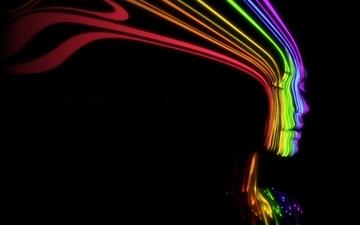 Face Shaped Rainbow Lines All Mac wallpaper