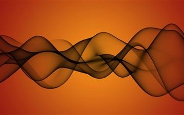 Transparent Waves On Orange Background MacBook Air wallpaper