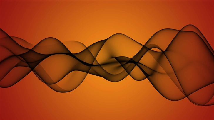 Transparent Waves On Orange Background Mac Wallpaper