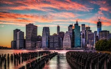 Manhattan Skyline Sunset All Mac wallpaper