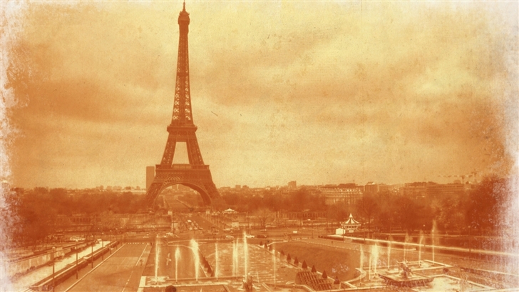 Old Photo Of The Eiffel Tower Mac Wallpaper
