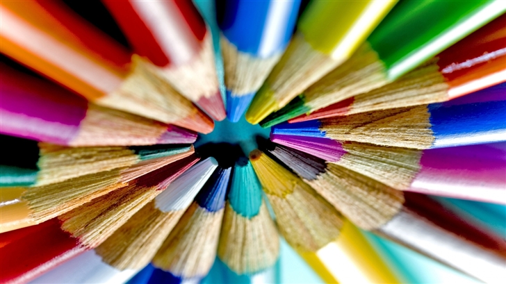 Colorful Pencils Circle Mac Wallpaper