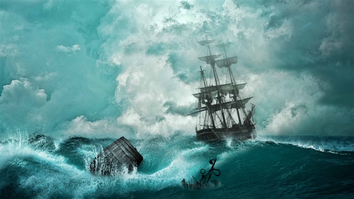 Sailing Ship Storm Mac Wallpaper