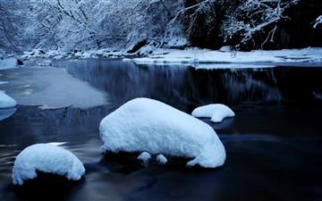 Forest River In Winter All Mac wallpaper